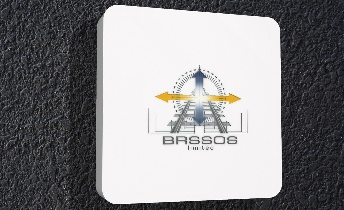 A conceptual design for a BROSSOS logo on a white sign.