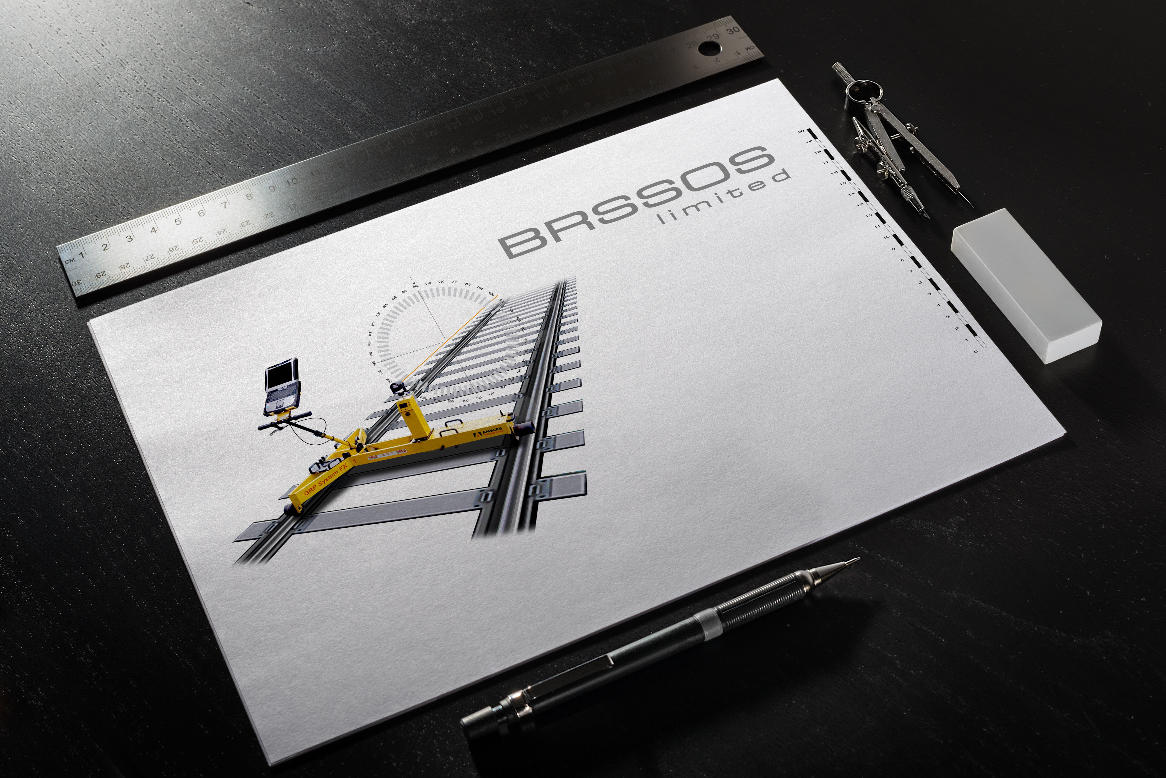 An image showing the final logo design for BROSSOS on a sketchpad.