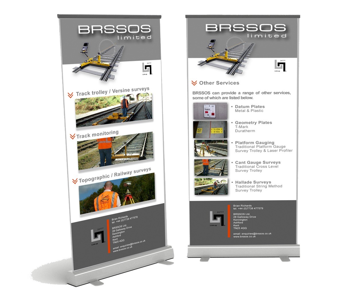 An image showing the exhibition pull up banners designed for BROSSOS.